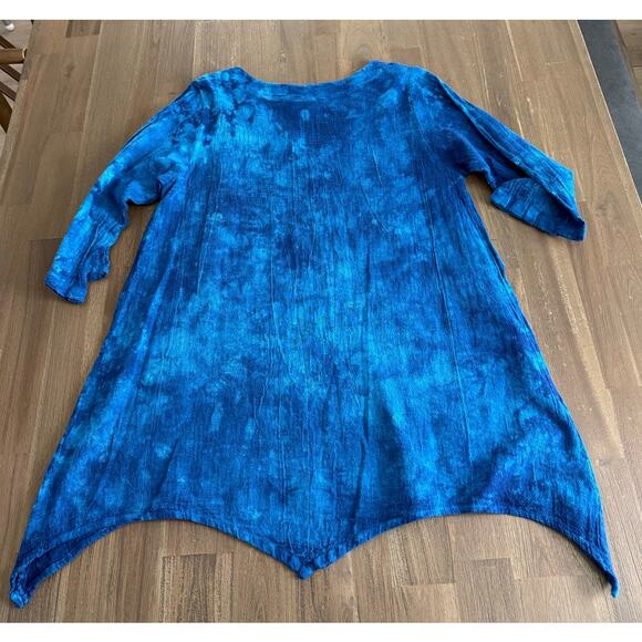 Cotton Ways Blue Art to Wear Lagenlook Top Size Small - Picture 2 of 6